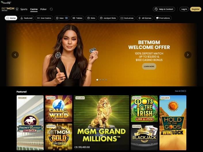 BetMGM casino lobby screenshot