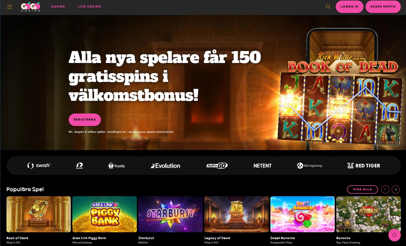 GoGo Casino casino lobby screenshot